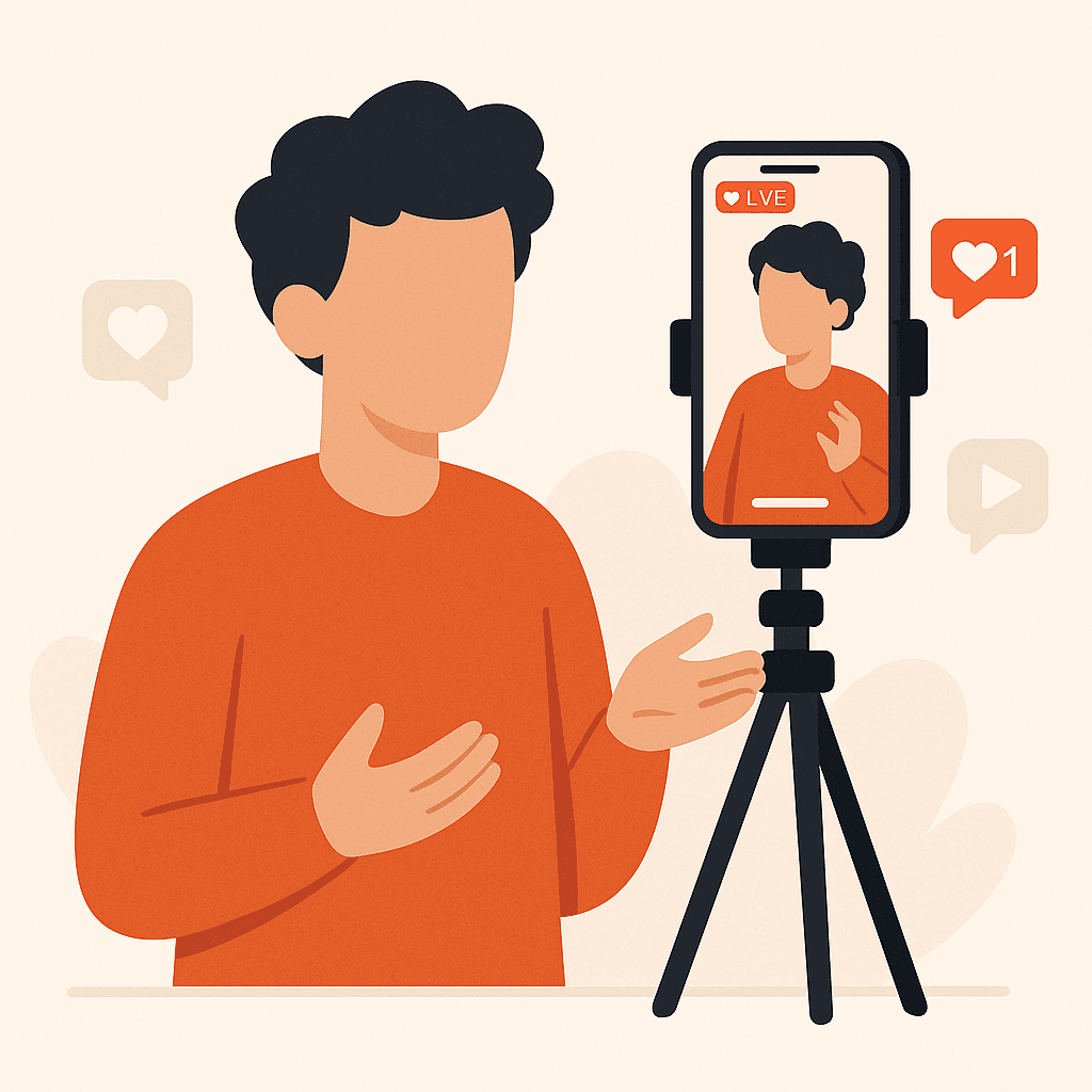 Ilustracja przedstawiająca tworzenie treści w social media