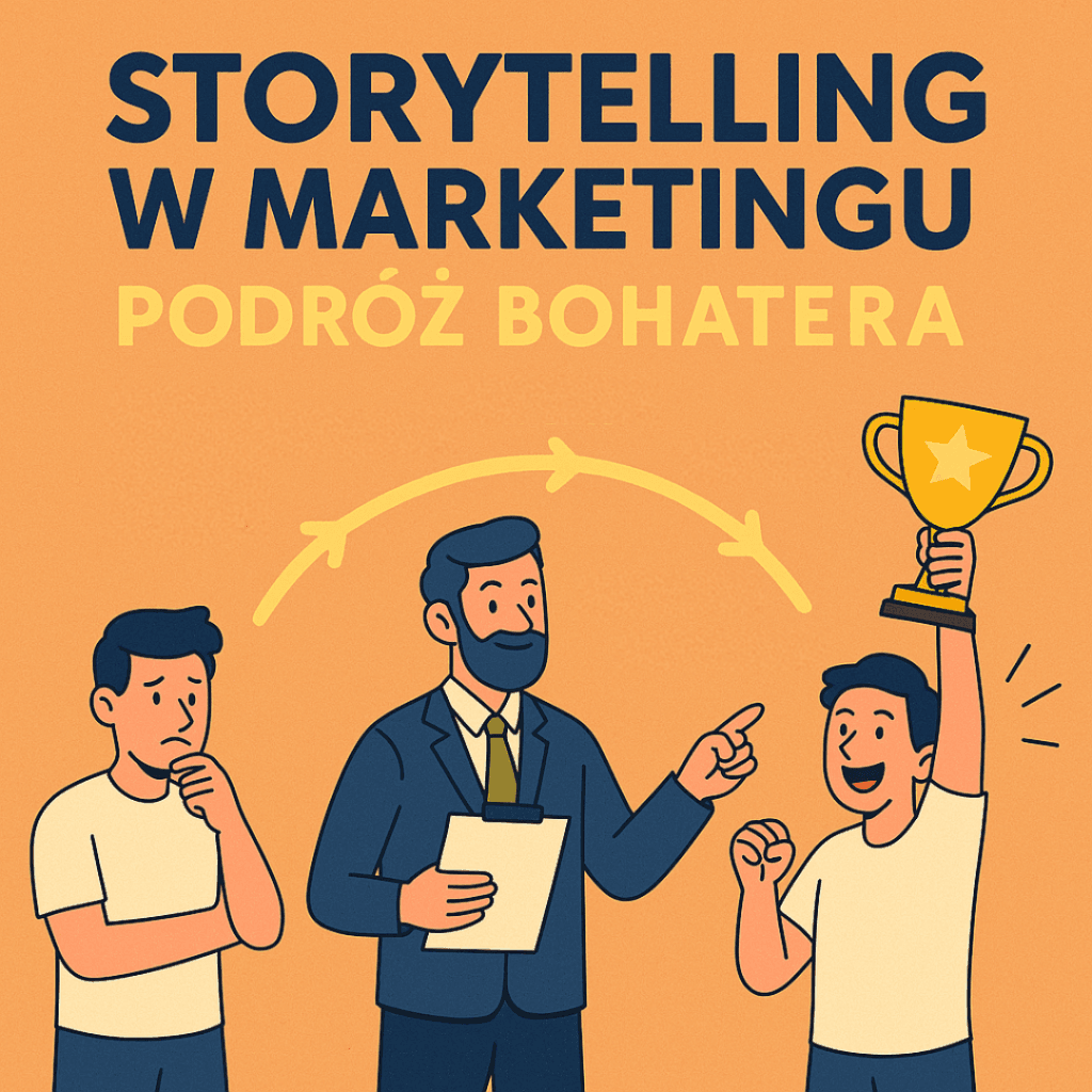 Ilustracja przedstawiająca storytelling w marketingu.